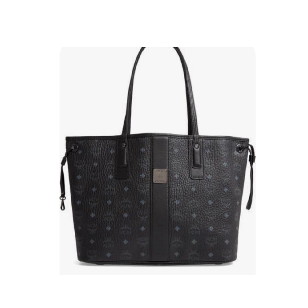 MCM Black Visetos Reversible Medium Liz Shopper